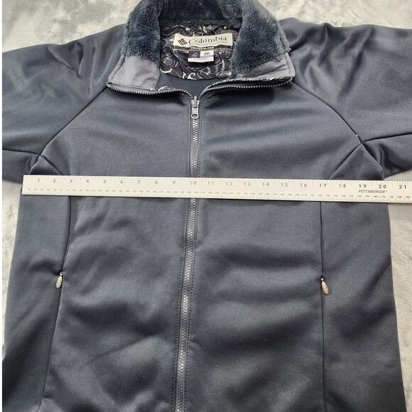 Columbia Jacket Womens L Gray Interchange Softshell Full Zip Faux Fur Collar - Picture 11 of 13